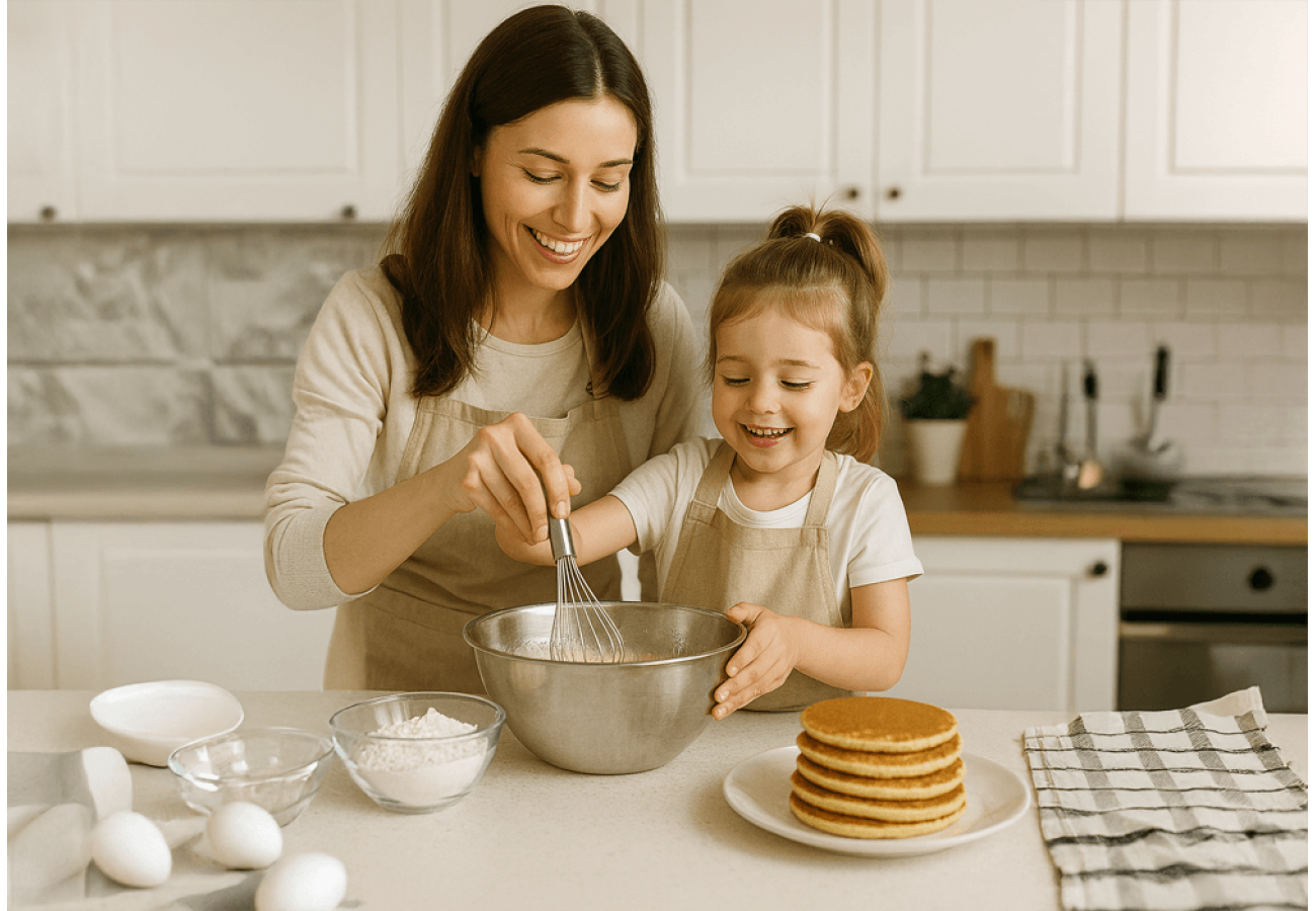 Ett roligt recept för hela familjen: laga bananpannkakor med barnen!