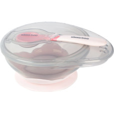 Suction bowl with spoon Pink