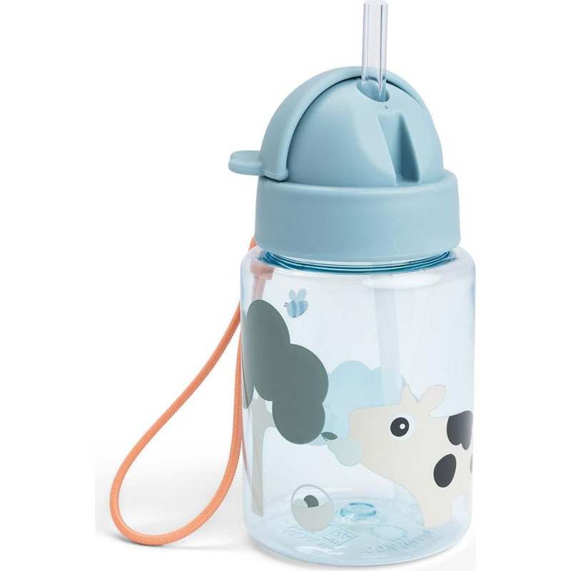 Done By Deer straw bottle Tiny farm Blue
