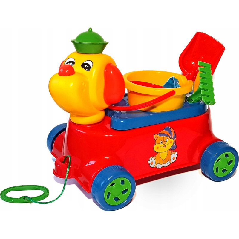 Hund med sandlådeset