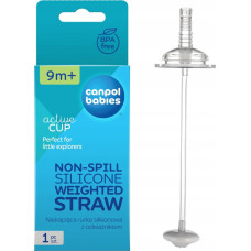 Canpol BABIES silikonsugrör med vikt för spillfria flaskor, 1 st., 56/622