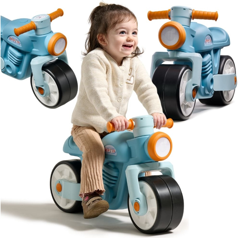 Falk springcykel motorcykel Prem1er Retro med tysta hjul, blå, från 1 år