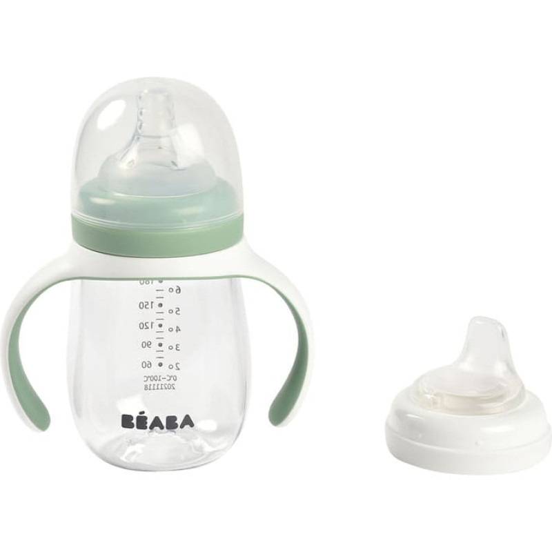 Beaba / Red Castle träningsflaska BEABA 2-i-1, 210 ml, SAGE GREEN