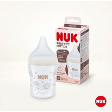 NUK PERFECT nappflaska 150 ml, med regnbågsmotiv, artikelnummer 449966 / 572532 / 10743092