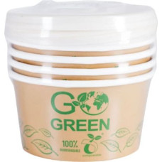 Gogreen Kompostējamie ēdienu trauki ar vāciņiem Go Green 350ml 5gab./ 0,088kg