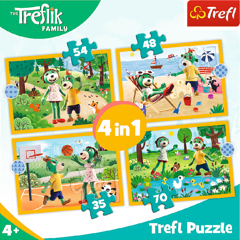 Trefl 34623 Puzzle 4w1 Trefliki na wakacjach*