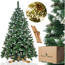 Springos CT0192 Konstgjord julgran 240 cm Premium Royal Trees, snötäckt diamanttall med kottar