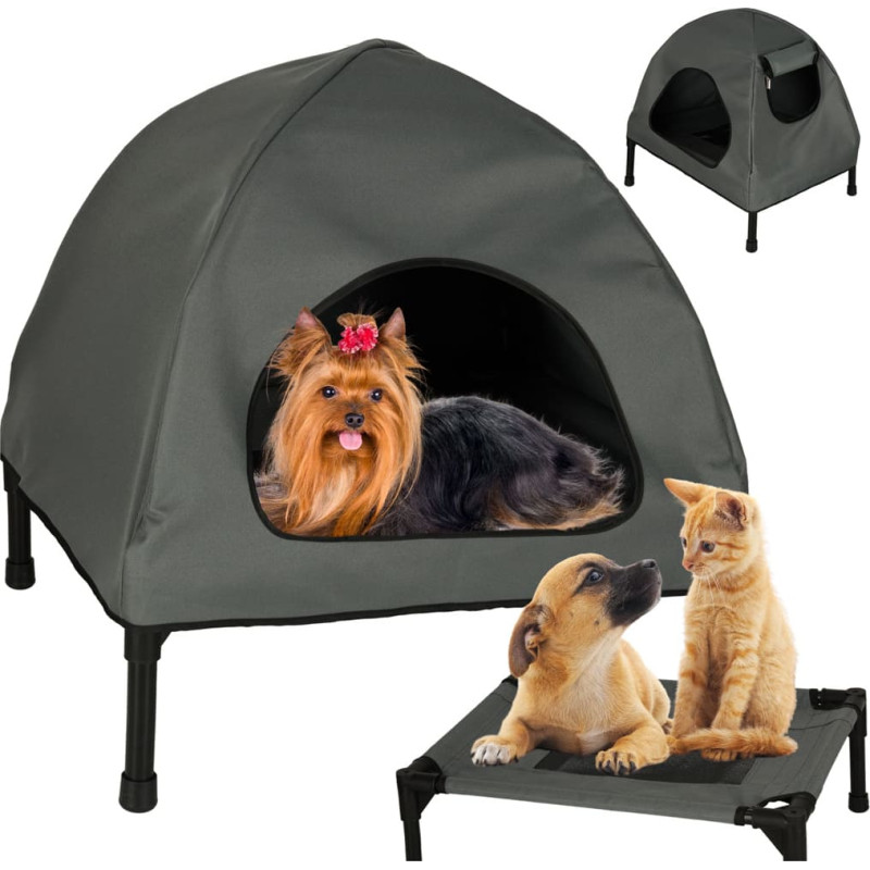 Hundhus / kattsäng — tältformad husdjursbädd, 53×43×56 cm