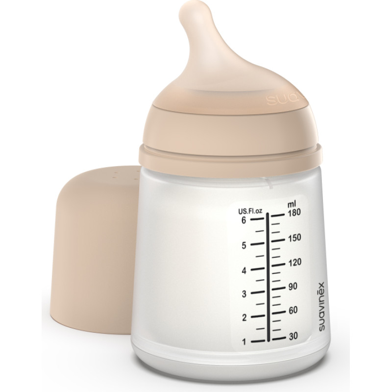 Suavinex Zero.Zero antikolik nappflaska LIGHT, 180 ml – långsam flöde