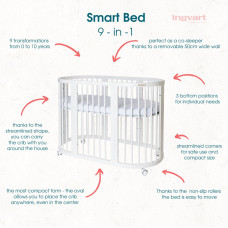 Ingvart oval spjälsäng Transformers – Ingvart Smart Bed (Natural)