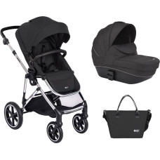 KIKKABOO 2-i-1-barnvagn med plastbärdel Thea, svart