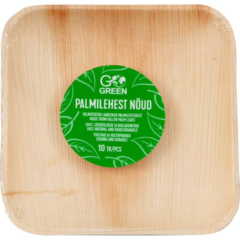 Gogreen Palmu lapu šķīvji Go Green 15x15cm 10 gab./ 0,22kg