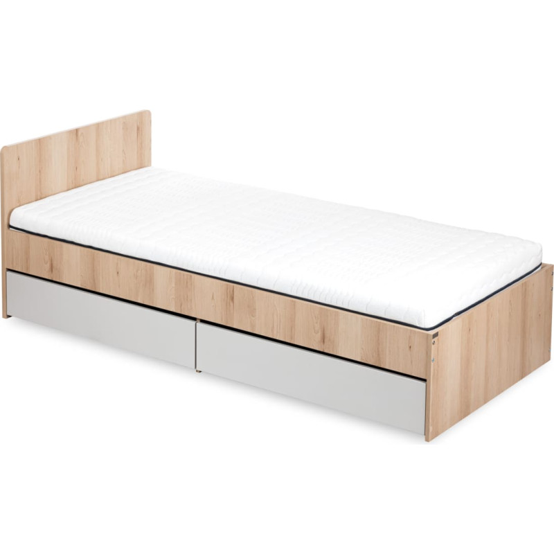 Klups LittleSky juniorsäng med låda DALIA, bok–grå