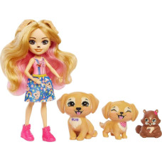 Enchantimals Docka 63055 MAIN STREET GERIKA med golden retriever-familj