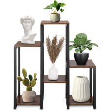 Springos metallblomställning med 6 hyllor Springos GA0208, 79 cm, svart, mörkbrun