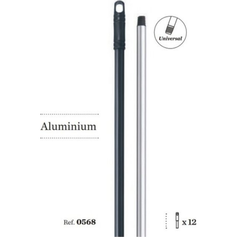 Mery borstskaft, aluminium, 140 cm