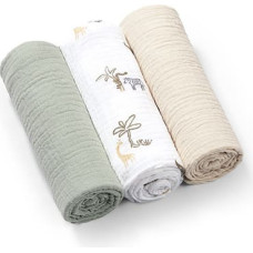 Babyono 828/04 supermjuka muslinblöjor i krossad bomull, gröna