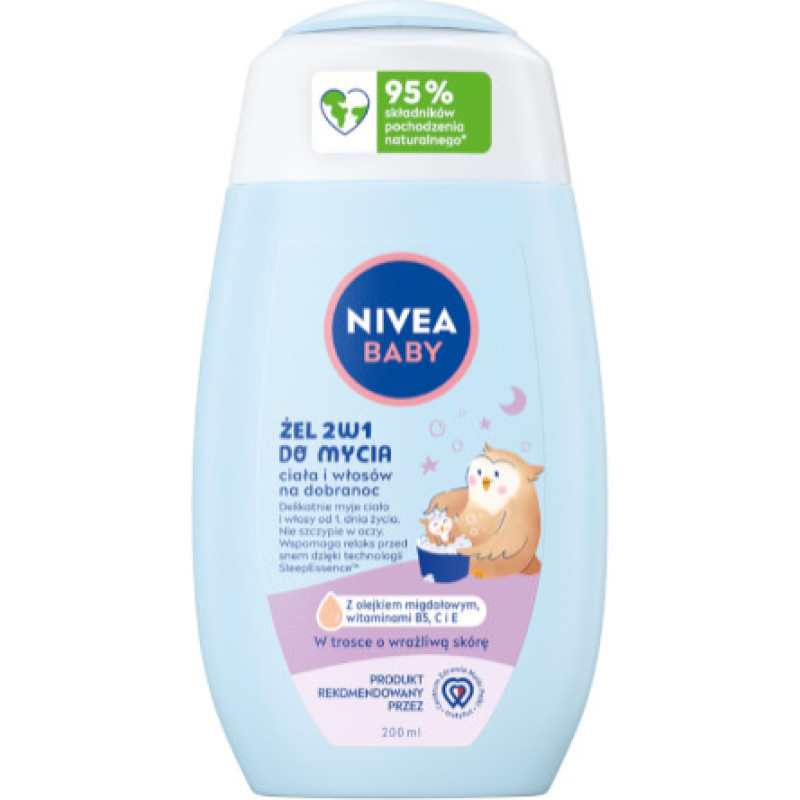 Minikid NIVEA BABY 80546 Żel 2w1 do mycia ciała i włosów na dobranoc 200 ml