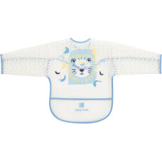 EVA long sleeve bib with crumb catcher Arty Blue