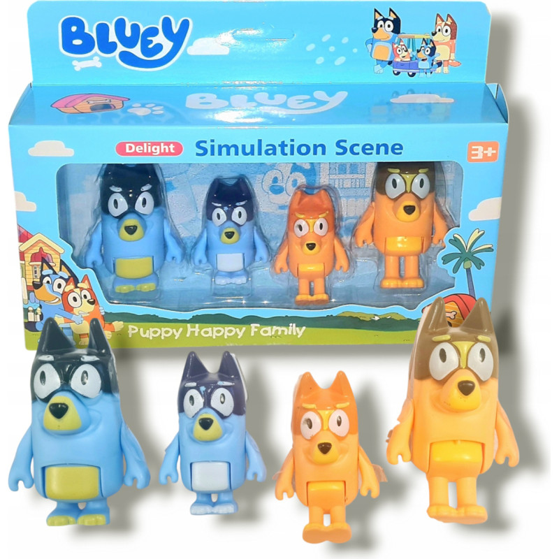 Bluey Figurer Set, 4 stycken