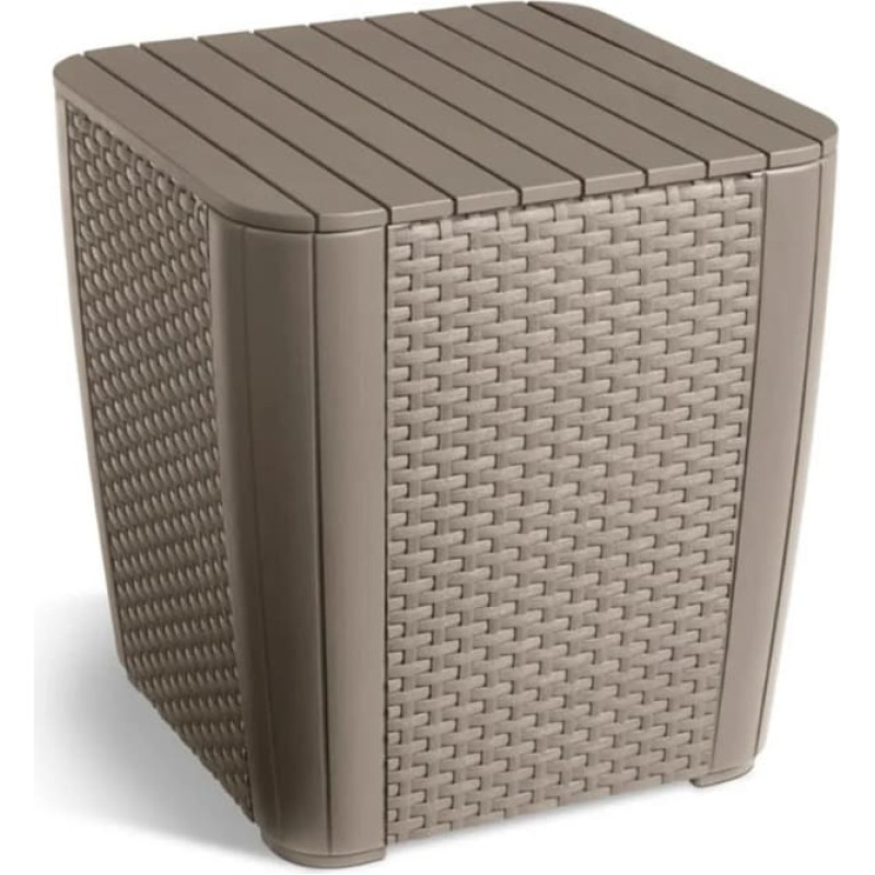 Keter trädgårdsbord/förvaringslåda ”Luzon Flat Wicker”, beige