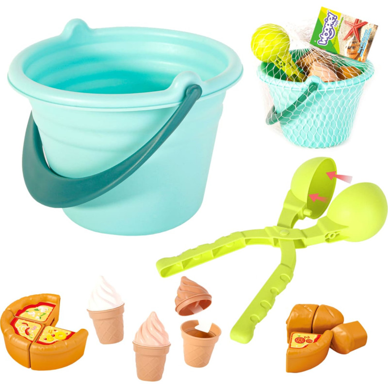 Woopie sandlådeleksak 2-i-1 – glass och snöbollsfabrik, 15 delar