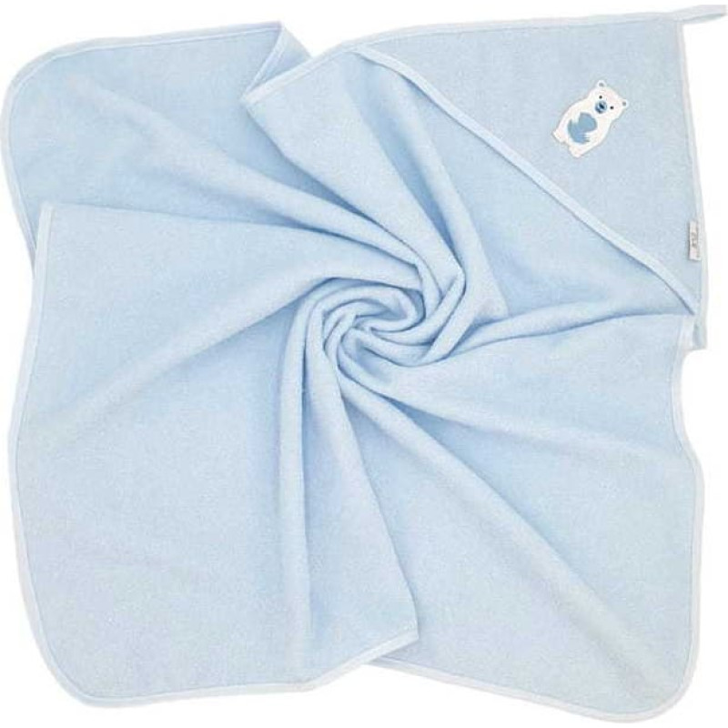 BOCIOLAND 2223 badcape med huva 80×80 cm — ”Isbjörn”, blå, BL222