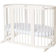 Ingvart oval spjälsäng Transformers Smart 7-i-1 – 72×72 / 72×120 / 72×168 cm milky