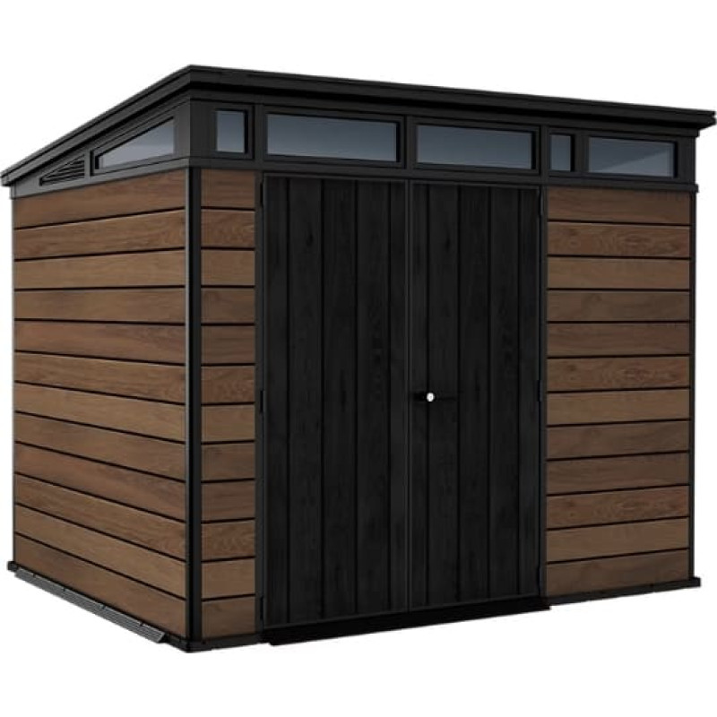 Keter Gartenhaus Deco Pent 9×7, Walnussfarbe