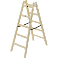 Hailo dubbelsidig stege H40 StandardLine, trä, 2 × 5 steg