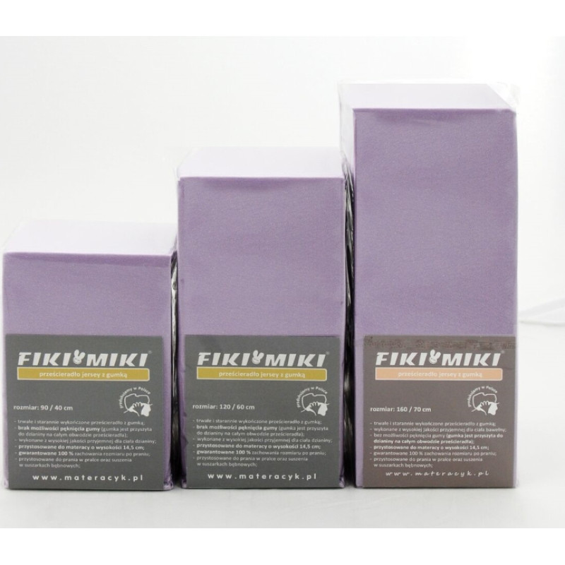 Fiki Miki Jersey-lakan 140x70 lavendel