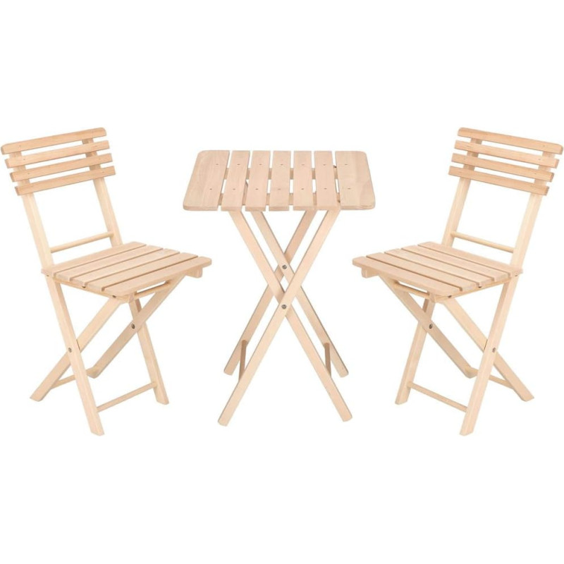 Springos hopfällbart trädgårdsset – 2 stolar och 1 bord, modell BS001