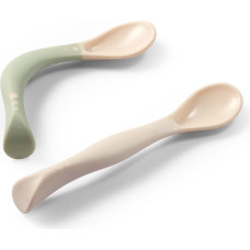 BabyOno plastskedar för bebisar, 2-pack, beige/grön (1066/07)