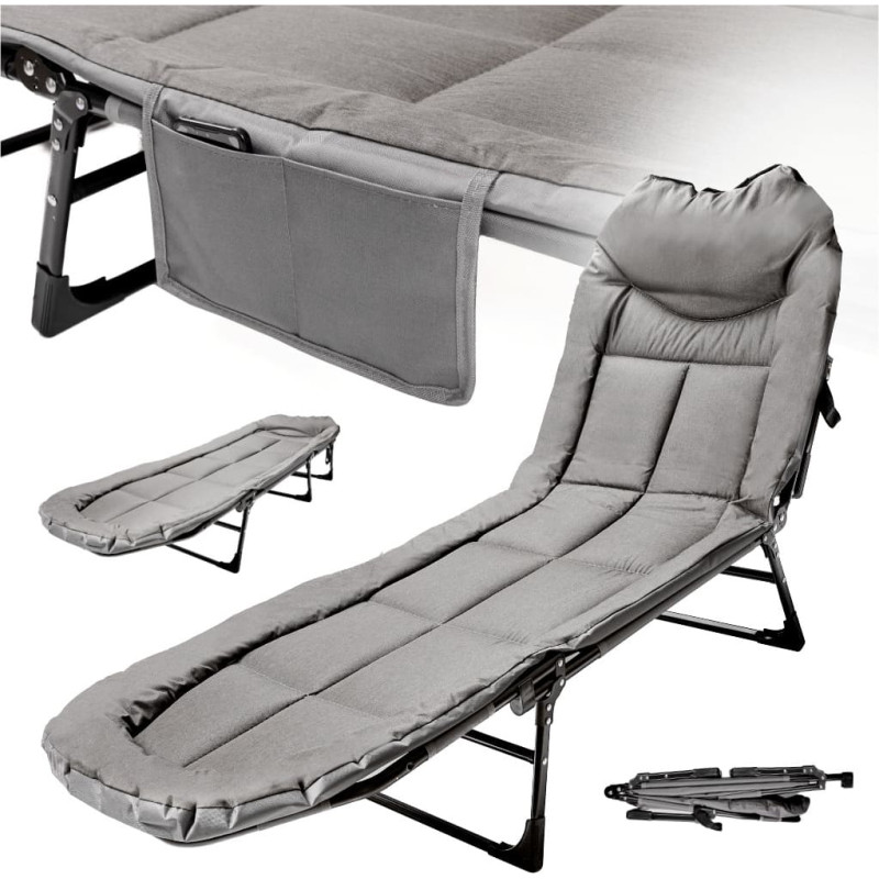 LUARO folding travel cot / lounger 200 × 64 cm