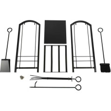 Vedställ i metall för eldstad