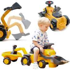 Falk Komatsu åktraktor med grävskopa och släp