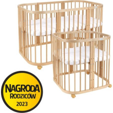 Waldin 7-i-1 barnsäng i trä med madrass, Natural