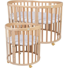 Oval babysäng 7-i-1 med madrass Natural, WALDIN