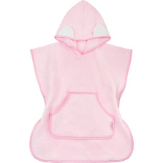 Bocioland hooded baby poncho pink BL181