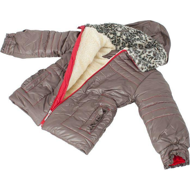 Minikid GIRL'S WINTER JACKET - BLANCA - WOOL - BROWN - size 104***