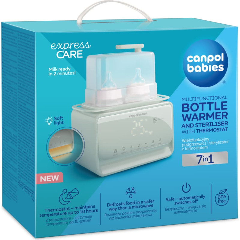 Canpol BABIES bottle warmer and sterilizer with thermostat and lamp 7in1, 12/218