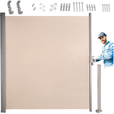 LUARO utdragbar sidomarkis för terrass, 180×400 cm, beige