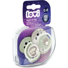 Lovi 22/929 Dynamisk silikonnapp 0–6 månader, 2 st., Night&Day Igelkott