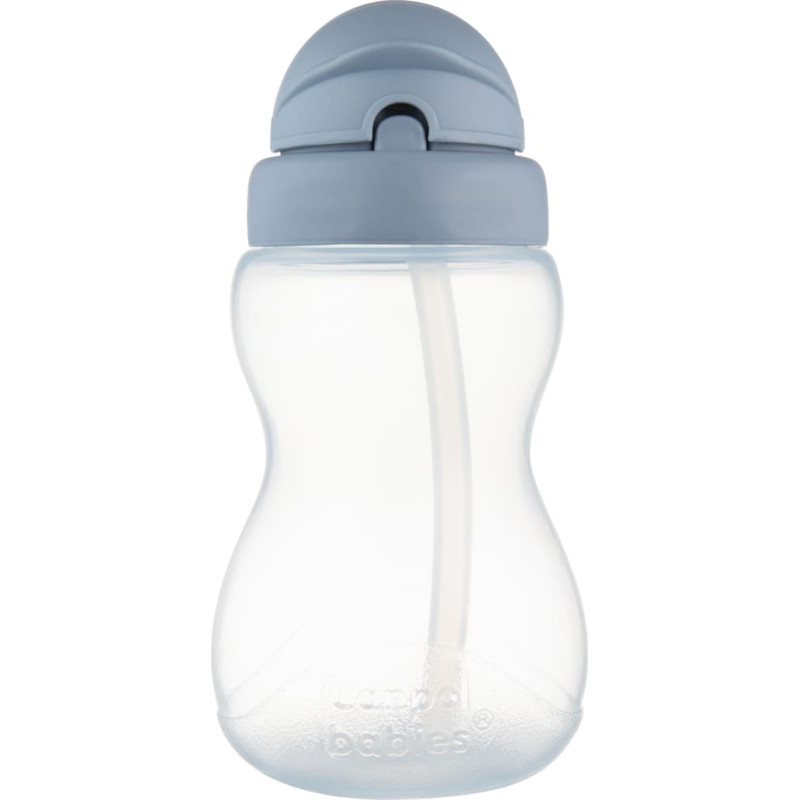 Canpol 56/109_blu2 Flaska med hopfällbart sugrör i silikon, 270 ml, blå