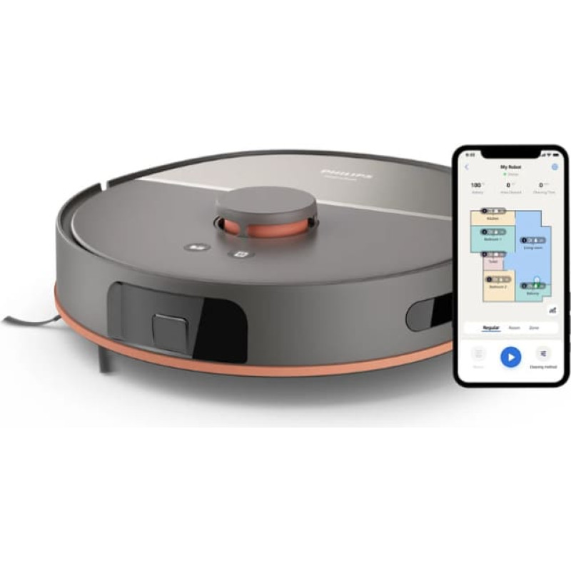 Philips HomeRun 5000-serien robotdammsugare med moppfunktion, grå – XU5000/10