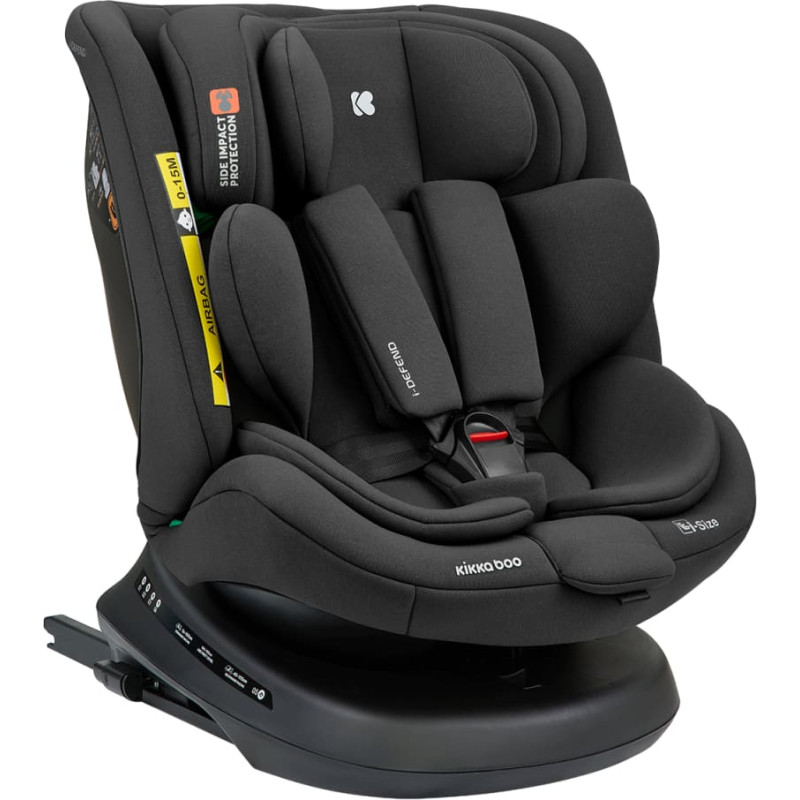 KIKKABOO Bilbarnstol 40-150 cm i-Defend i-SIZE Black