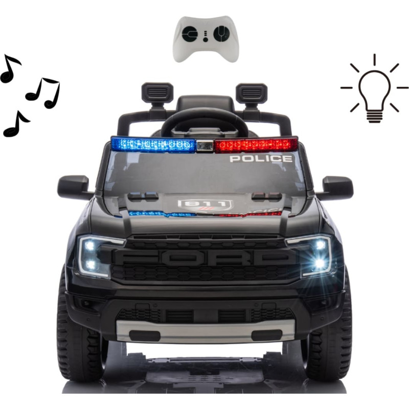 Milly Mally elbil för barn Ford Ranger Police, svart