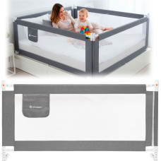 Springos Safety bed rail 200 cm, universal, protective, for children, foldable, gray