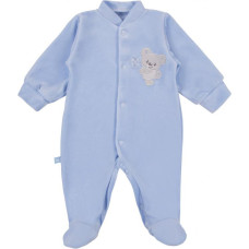 EWA 931030 NEWBORN – blå velourpyjamas, storlek 68