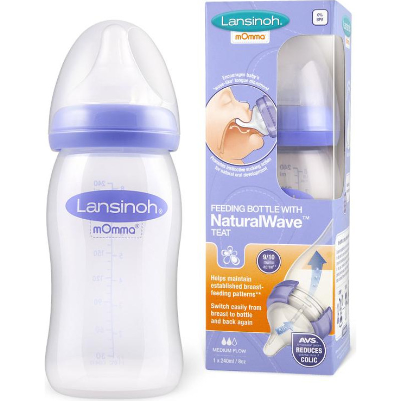 Lansinoh Butelka 240 ml ze smoczkiem NaturalWave
